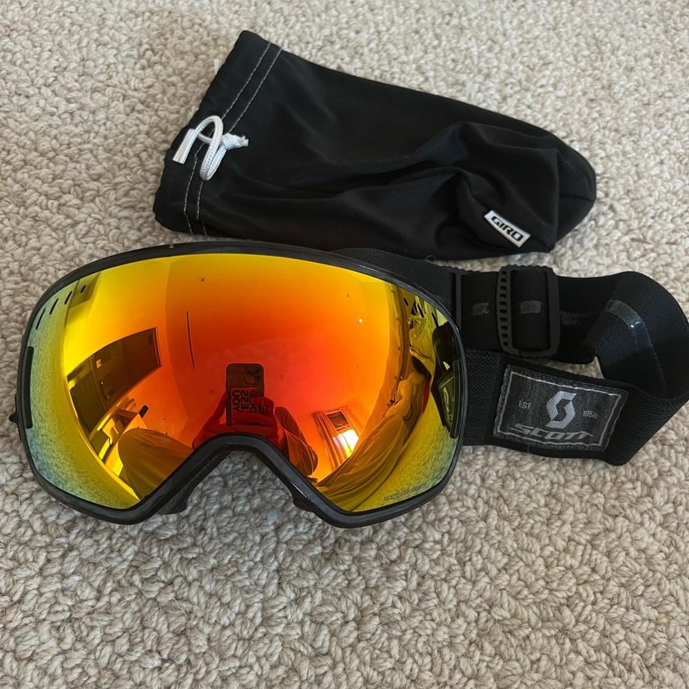 SCOTT amplifier CAT S2 orange reflective ski goggles